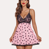 Lace V-neck Modal Babydoll Lounge Dress