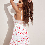 Lace V-neck Modal Babydoll Lounge Dress