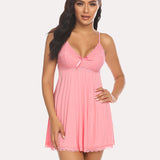 Lace V-neck Modal Babydoll Lounge Dress