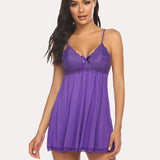 Lace V-neck Modal Babydoll Lounge Dress