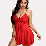 Lace V-neck Modal Babydoll Lounge Dress