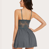 Lips Lace Full Slip Sleep Dress