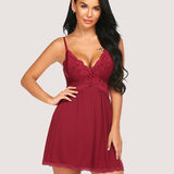 Lace Modal V-Neck Full Slip Sleep Dress