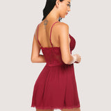 Lace Modal V-Neck Full Slip Sleep Dress
