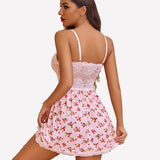 Lips Lace Full Slip Sleep Dress