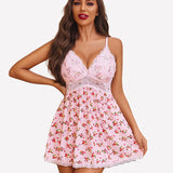 Lips Lace Full Slip Sleep Dress