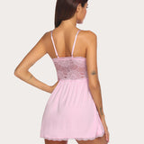 Lace Modal V-Neck Full Slip Sleep Dress