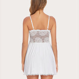Lace Modal V-Neck Full Slip Sleep Dress