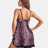 Leopard Lace Chemise Full Slip Dress