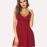 Leopard Lace Chemise Full Slip Dress