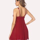 Leopard Lace Chemise Full Slip Dress