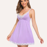 Leopard Lace Chemise Full Slip Dress