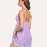 Leopard Lace Chemise Full Slip Dress