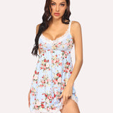 Floral Lace Full Slip Nightgown