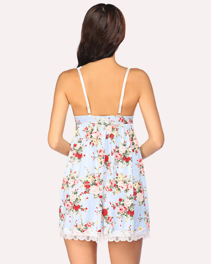 Floral Lace Full Slip Nightgown