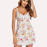 Leopard Lace Chemise Full Slip Dress