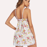 Leopard Lace Chemise Full Slip Dress