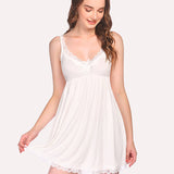 Leopard Lace Chemise Full Slip Dress