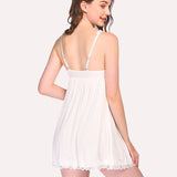 Leopard Lace Chemise Full Slip Dress