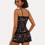 Floral Trim Cami Pajama Set