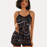 Floral Trim Cami Pajama Set