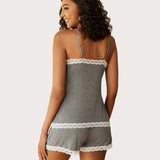 Floral Trim Cami Pajama Set