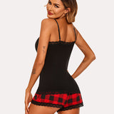 Floral Trim Cami Pajama Set