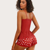Floral Trim Cami Pajama Set