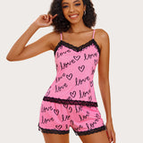Floral Trim Cami Pajama Set