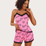 Floral Trim Cami Pajama Set