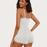 Floral Trim Cami Pajama Set