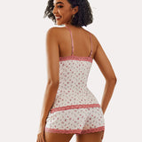 Floral Trim Cami Pajama Set
