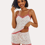 Floral Trim Cami Pajama Set