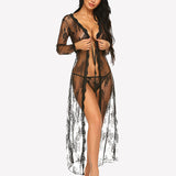 Lace Robe Bridal Sheer Wedding Gown