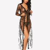 Lace Robe Bridal Sheer Wedding Gown