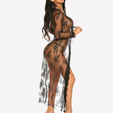Lace Robe Bridal Sheer Wedding Gown