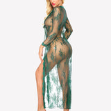 Lace Robe Bridal Sheer Wedding Gown