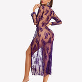 Lace Robe Bridal Sheer Wedding Gown
