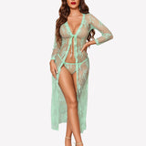 Lace Robe Bridal Sheer Wedding Gown