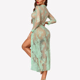 Lace Robe Bridal Sheer Wedding Gown