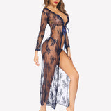 Lace Robe Bridal Sheer Wedding Gown