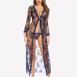 Lace Robe Bridal Sheer Wedding Gown
