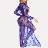 Lace Robe Bridal Sheer Wedding Gown