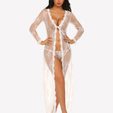 Lace Robe Bridal Sheer Wedding Gown
