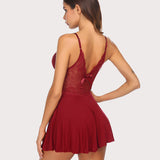 Leopard Print Lace Full Slip Dress
