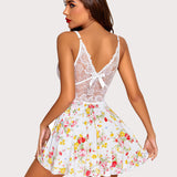 Leopard Print Lace Full Slip Dress