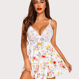 Leopard Print Lace Full Slip Dress