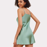 Satin Slip Nightgown Mini Dress