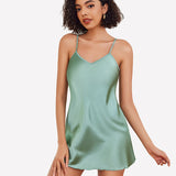 Satin Slip Nightgown Mini Dress