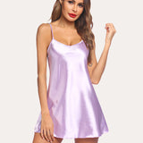 Satin Slip Nightgown Mini Dress
